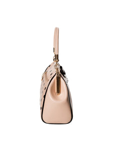 Nude and Black Polka Dot Bow and Scallop Kisslock Purse
