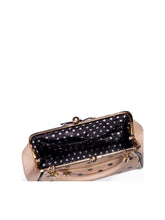 Load image into Gallery viewer, Nude and Black Polka Dot Bow and Scallop Kisslock Purse
