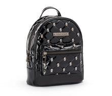 Load image into Gallery viewer, Black Glitter Quilted Frankenstein Studded Mini Backpack
