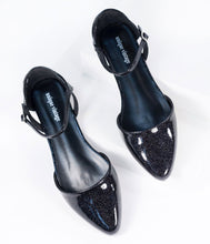 Load image into Gallery viewer, Black Glitter Libby Flats
