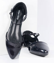 Load image into Gallery viewer, Black Glitter Libby Flats
