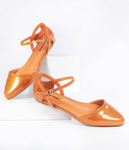 Load image into Gallery viewer, Orange Glitter Libby Flats
