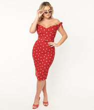 Load image into Gallery viewer, Red and Light Pink Heart Connie Wiggle Dress- 1 LEFT!
