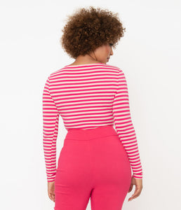 Hot Pink Stripe Maxine Top