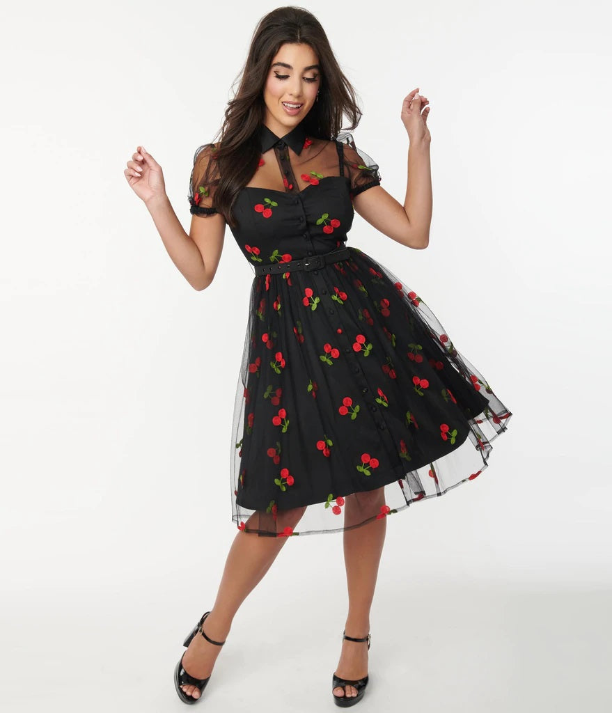 Black and Red Embroidered Hollie Swing Dress Pink House Boutique Black and Red Embroidered Hollie Swing Dress Pink House Boutique