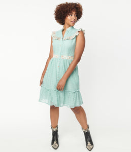 Mint Lace Sweet Delight Fit and Flare Dress