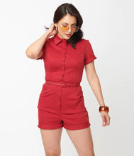 Load image into Gallery viewer, Red Patsy Romper
