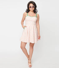 Load image into Gallery viewer, Pink and Rainbow Plaid Follow Your Heart Fit and Flare Dress
