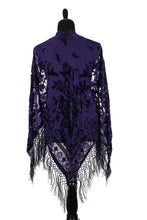 Load image into Gallery viewer, Violet Purple Open Poncho Wrap with Fringe
