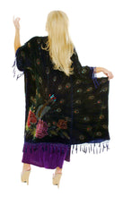 Load image into Gallery viewer, Black Anthea Peacock Kaftan Kimono

