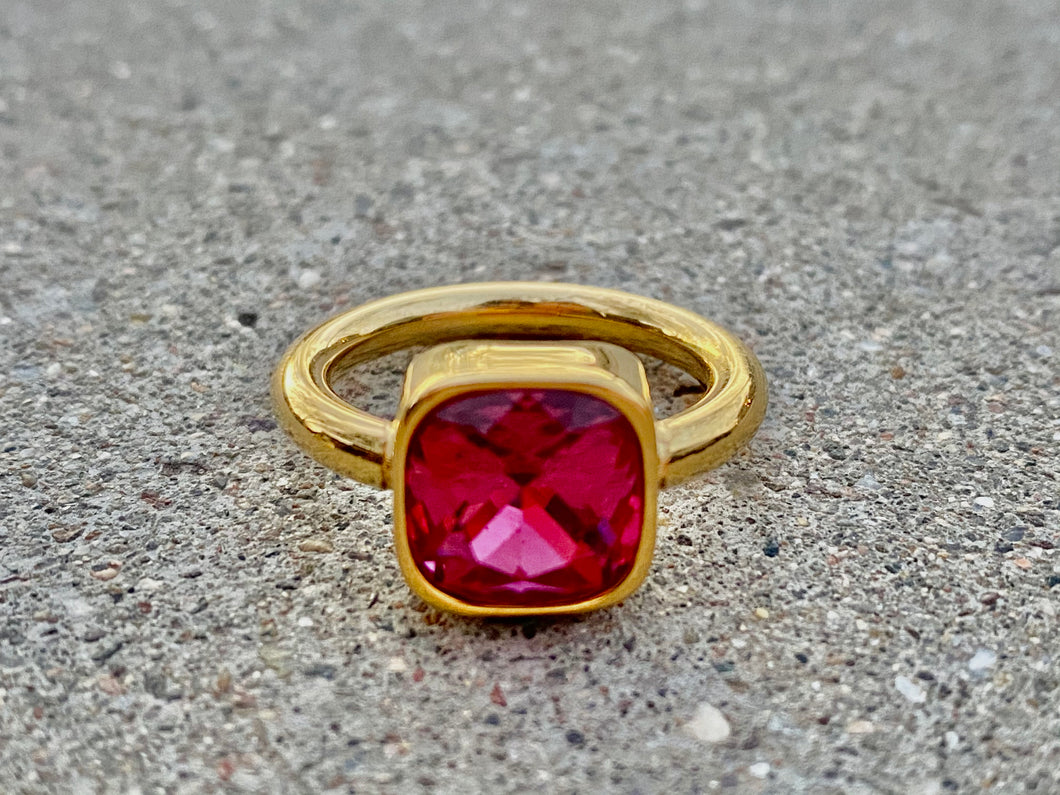 Pink Crystal Glam Ring