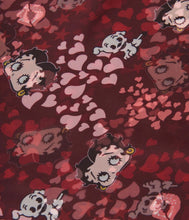 Load image into Gallery viewer, Betty Boop Burgundy Heart Hair Scarf
