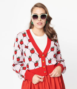 Hello Kitty Pink & Red Apple Cardigan