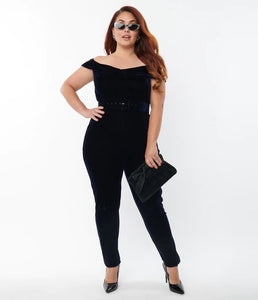 Navy Velvet Gillian Jumpsuit