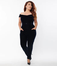 Load image into Gallery viewer, Navy Velvet Gillian Jumpsuit
