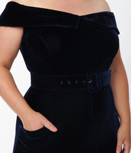 Load image into Gallery viewer, Navy Velvet Gillian Jumpsuit
