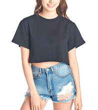 Load image into Gallery viewer, Black Vintage Style Cropped Tee Top

