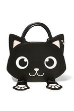 Load image into Gallery viewer, Black Cat Bag of Tricks Peekaboo Magnetic Paws Handbag
