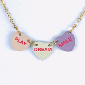 Leather Candy Heart Necklace