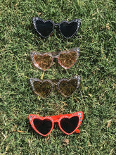 Load image into Gallery viewer, Cat Eye Heart Sunglasses with Silver Accents
