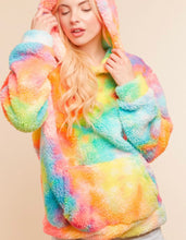 Load image into Gallery viewer, Pastel Rainbow Sherpa Hoodie
