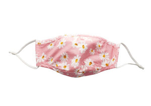 Pink with White Daisies Face Mask