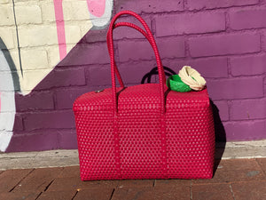 Woven plastic tote