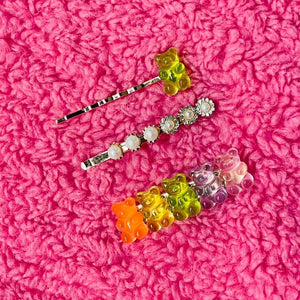 Gummy Bear and Pearl Hair Pin Set of 3