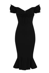 Sasha Black Fishtail Dress