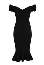 Load image into Gallery viewer, Sasha Black Fishtail Dress
