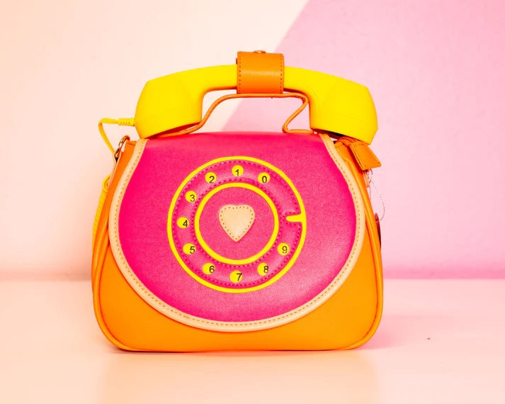 Fruity Fresh Pink Ring Ring Phone Convertible Handbag Purse