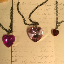 Load image into Gallery viewer, Faceted Hearts Charm Necklace
