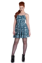 Load image into Gallery viewer, Aura Teal Skull Mini Dress
