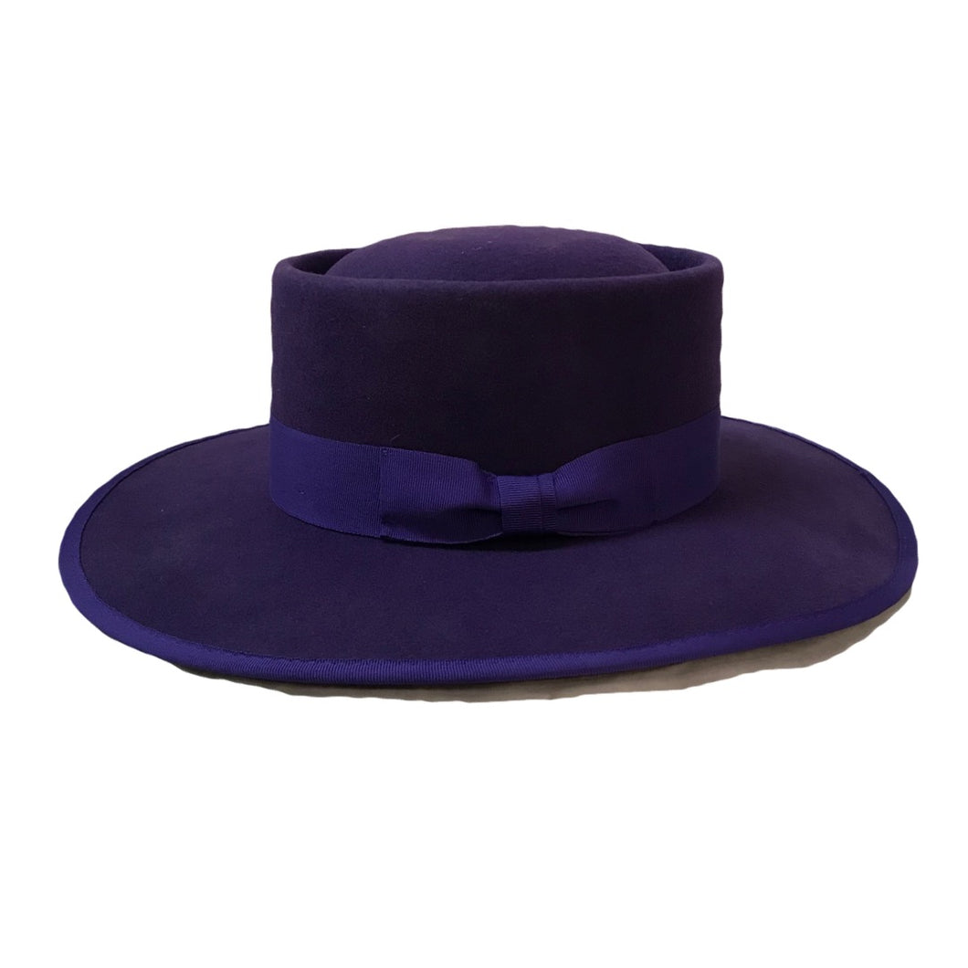 Vida Wide Brim Hat- Purple Wool