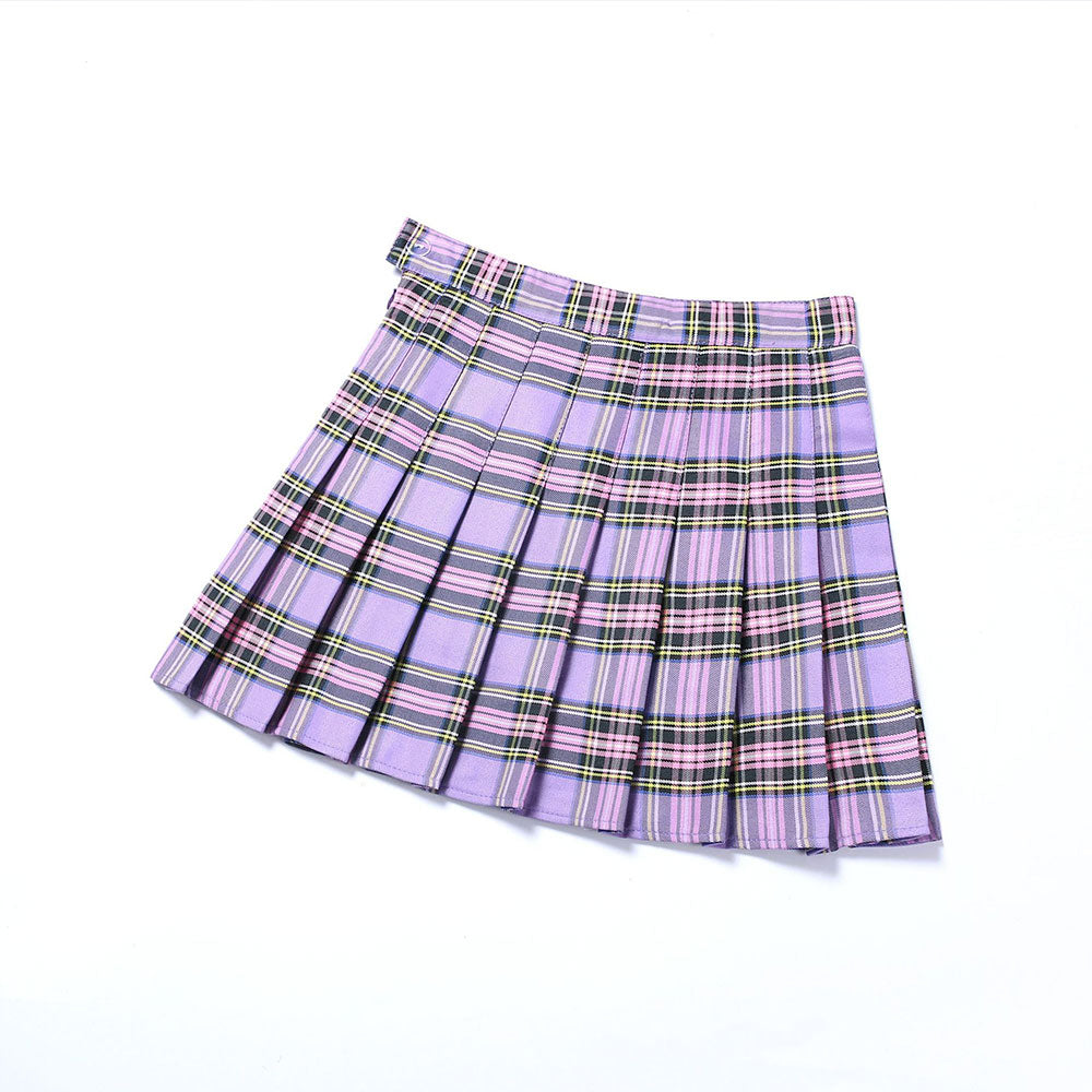 Purple Plaid Mini Skirt