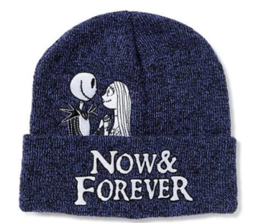 Now and Forever Embroidered Jack and Sally Knit Beanie