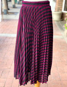 Black and Pink Stripe Maxi Skirt