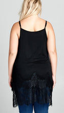 Load image into Gallery viewer, Black Tiered Sheer Laced Hem Extender with Adjustable Staps
