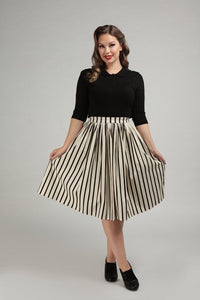 Jasmine Ghost Black and White Stripe Skirt