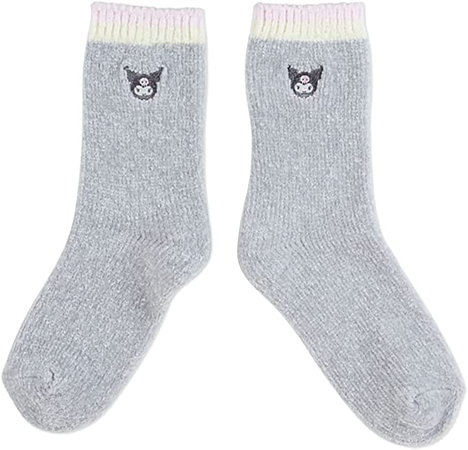 Kuromi Embroidered Fuzzy Socks