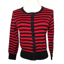 Load image into Gallery viewer, Fredi Red and Black Striped Cardigan
