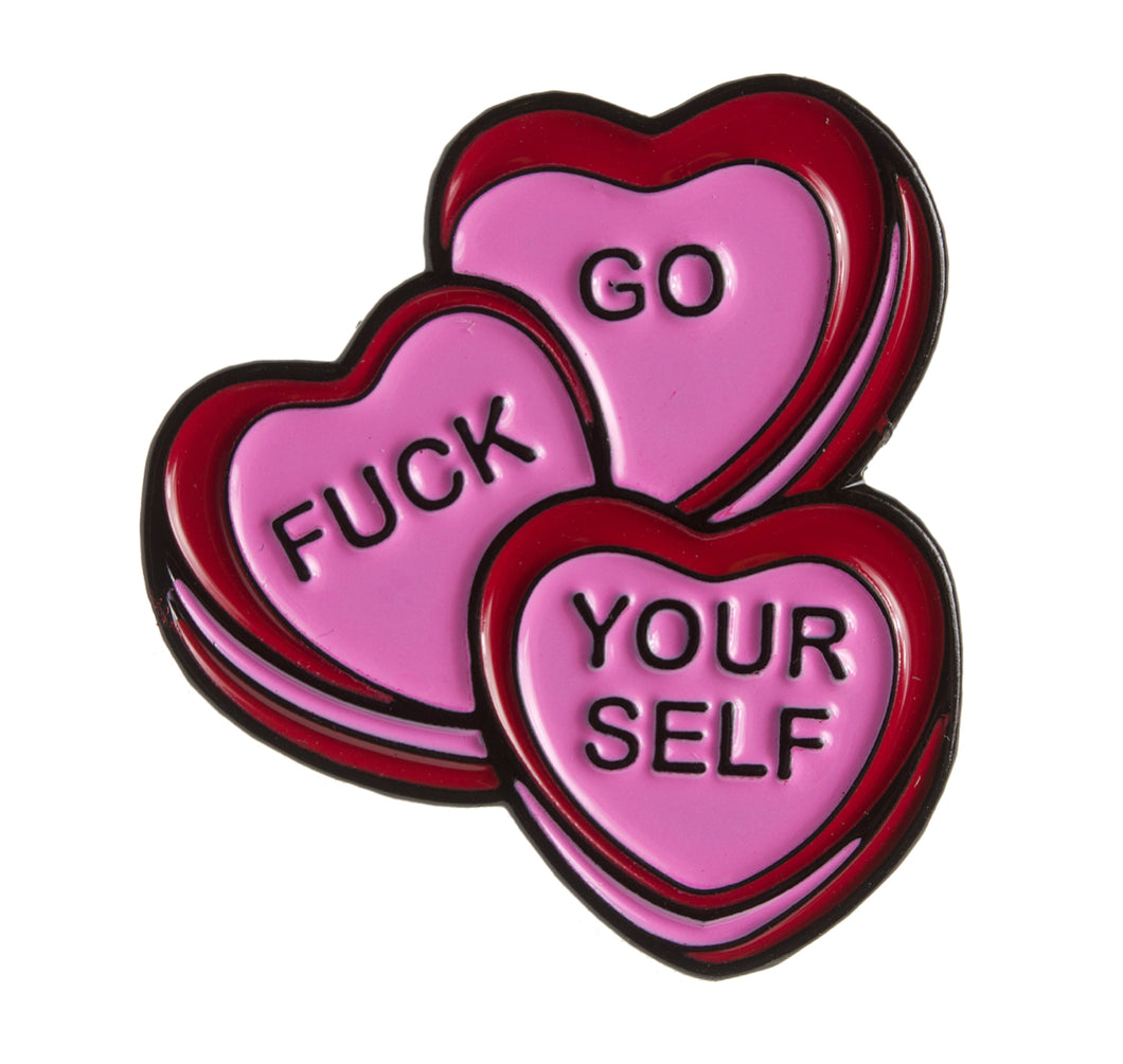 Go F*ck Yourself Candy Hearts Enamel Pin