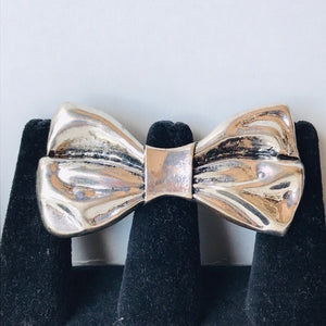 Giant Silver Bow Statement Ring