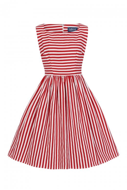 Candice Red and White Striped Swing Dress Candice Red and White Striped Swing Dress