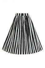 Load image into Gallery viewer, Juno Black and White Stripe Swing Skirt
