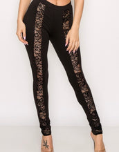 Load image into Gallery viewer, Lace Strip Front Leggings
