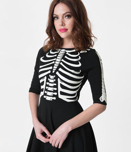 Skeleton Bones Graves Swing Dress