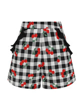 Load image into Gallery viewer, Emilia Gingham Cherry Frills Shorts
