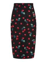 Load image into Gallery viewer, Fiona Cherry Print Wiggle Skirt
