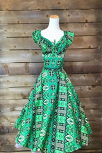 Load image into Gallery viewer, Green Retro Tiki Dress
